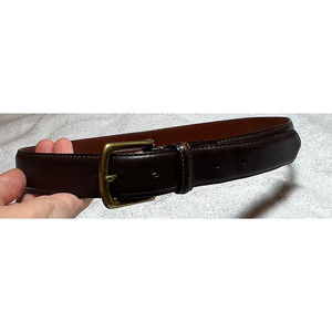 Coach 5916 Mens Belt 32 Mahogany Brown Leather Brass Buckle Made in Costa Rica